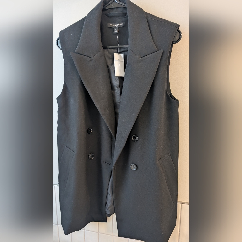 Black Double-Breasted Vest